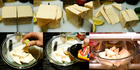 menage a tofu triangles slice marinate